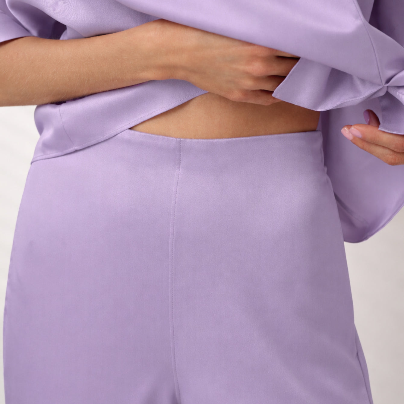 Lunya Pajamas - WASHABLE SILK CROSSOVER PANT SET #Morning Wisteria