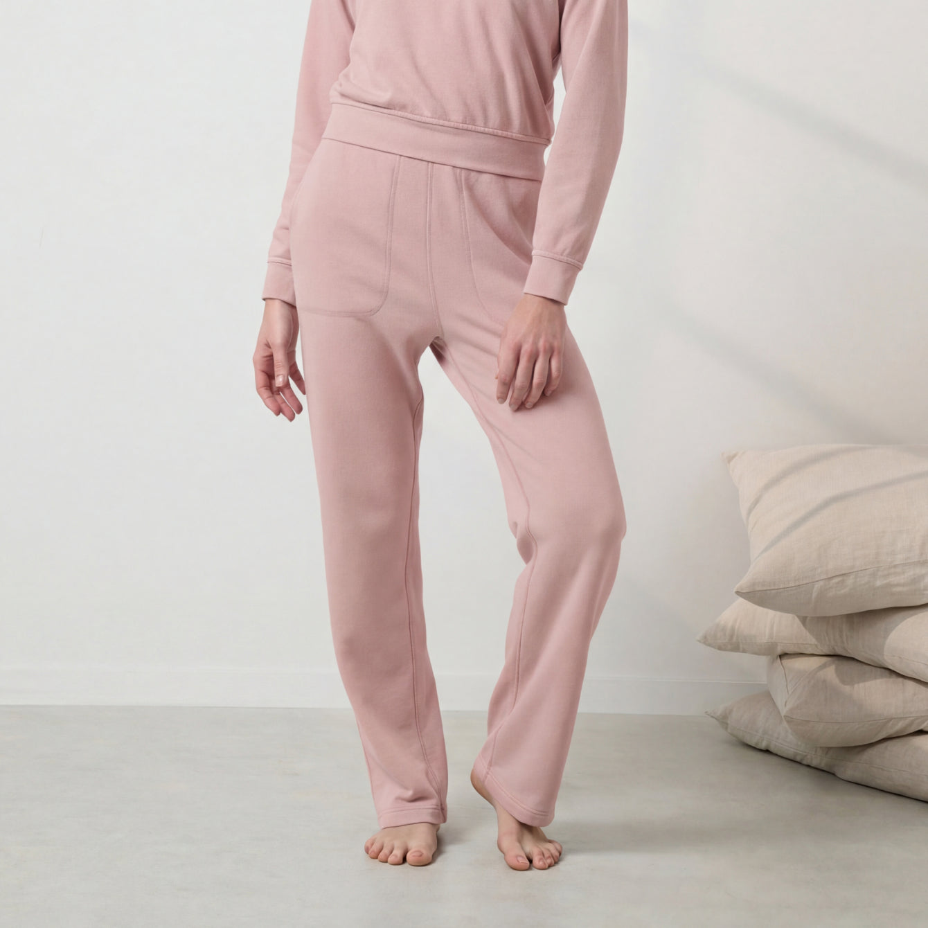 Lunya Loungewear Silksweats™ Lightweight Terry Straight Leg Pant - #Delicate Pink