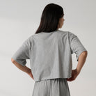 Lunya loungewear - Organic Pima Cropped Easy Tee - #Storm Grey Heather