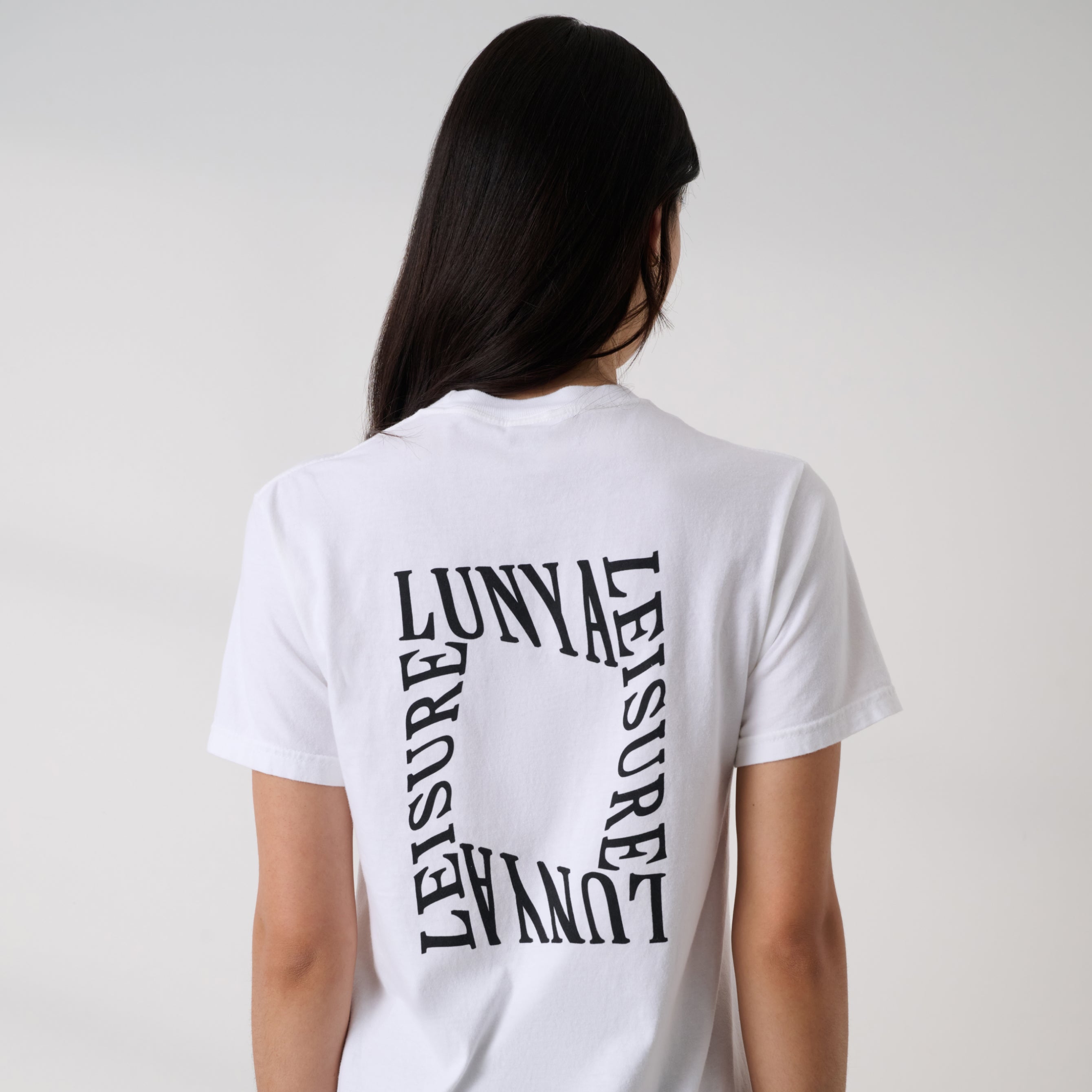 Lunya Cotton T-Shirt - THE GRAPHIC TEE #Lunya Leisure White/Black