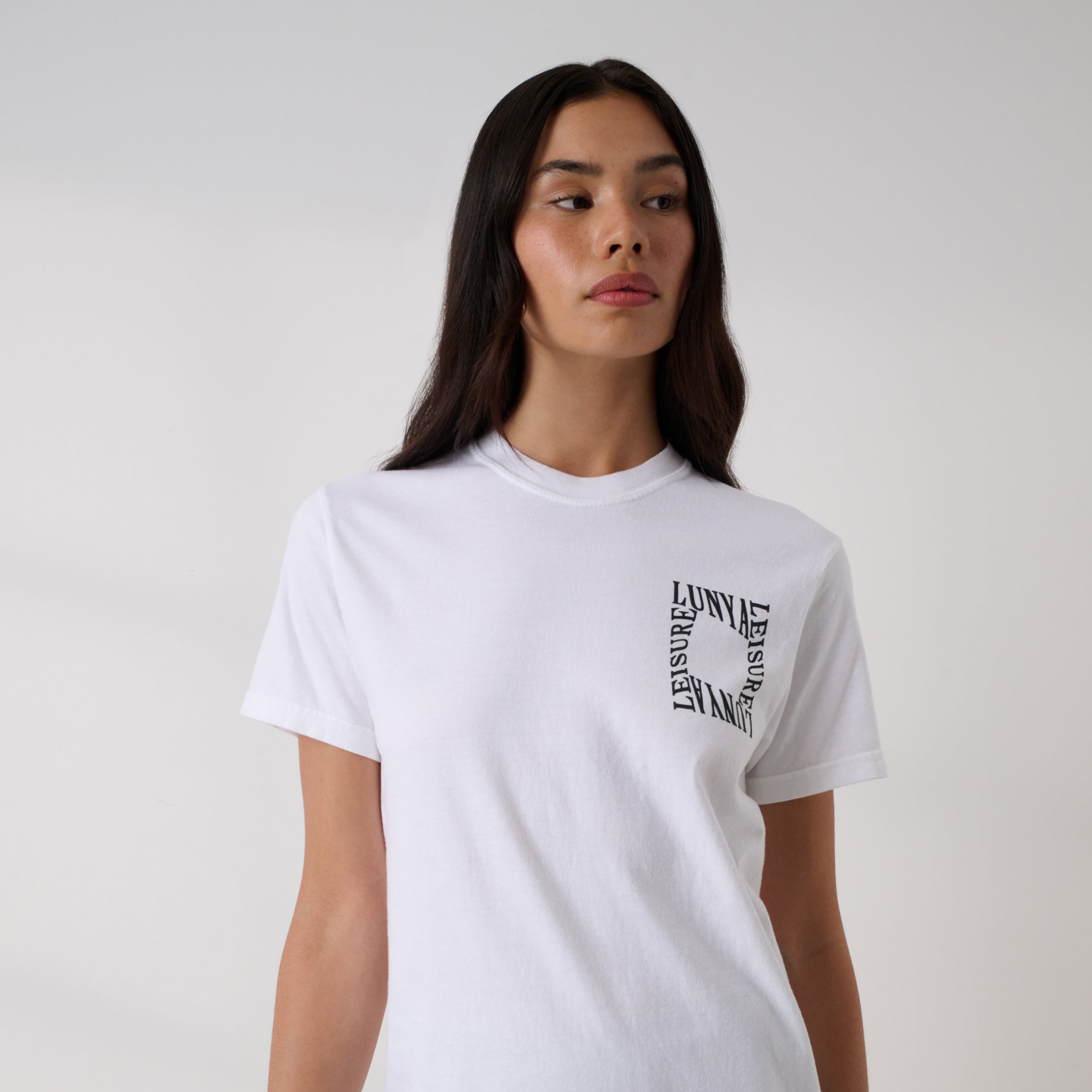 Lunya Cotton T-Shirt - THE GRAPHIC TEE #Lunya Leisure White/Black