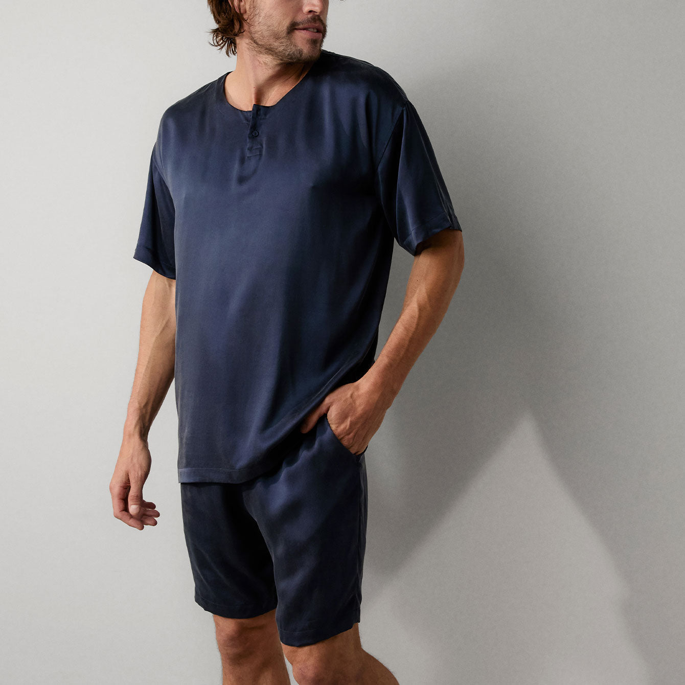 Lunya Men's Washable Silk Short Set- #Deep Blue