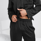 Lunya Men's Washable Silk Button Up Set- #Immersed Black
