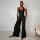Lunya Loungewear Soft Modal Rib Fold Over Pant - #Immersed Black