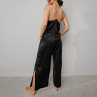 Lunya Sleepwear Washable Silk Cami Pant Set - #Immersed Black/Otium Tan