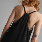 Lunya Sleepwear Washable Silk Elastic Strap Jumpsuit - #Immersed Black