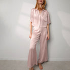 Washable Silk High Rise Pant Set - #Delicate Pink