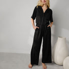 Lunya Washable Silk High Rise Pant Set - #Immersed Black