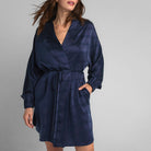 Lunya Sleepwear Washable Silk Robe - #Deep Blue