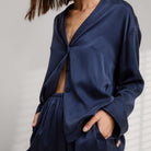 Lunya Loungewear Washable Silk Long Sleeve Pant Set - #Deep Blue