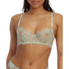 unlined, bra with underwire and balconette lace cups