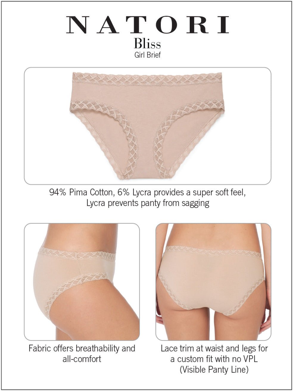 Bliss Cotton Girl Brief 3 Pack - Girl Brief - Natori