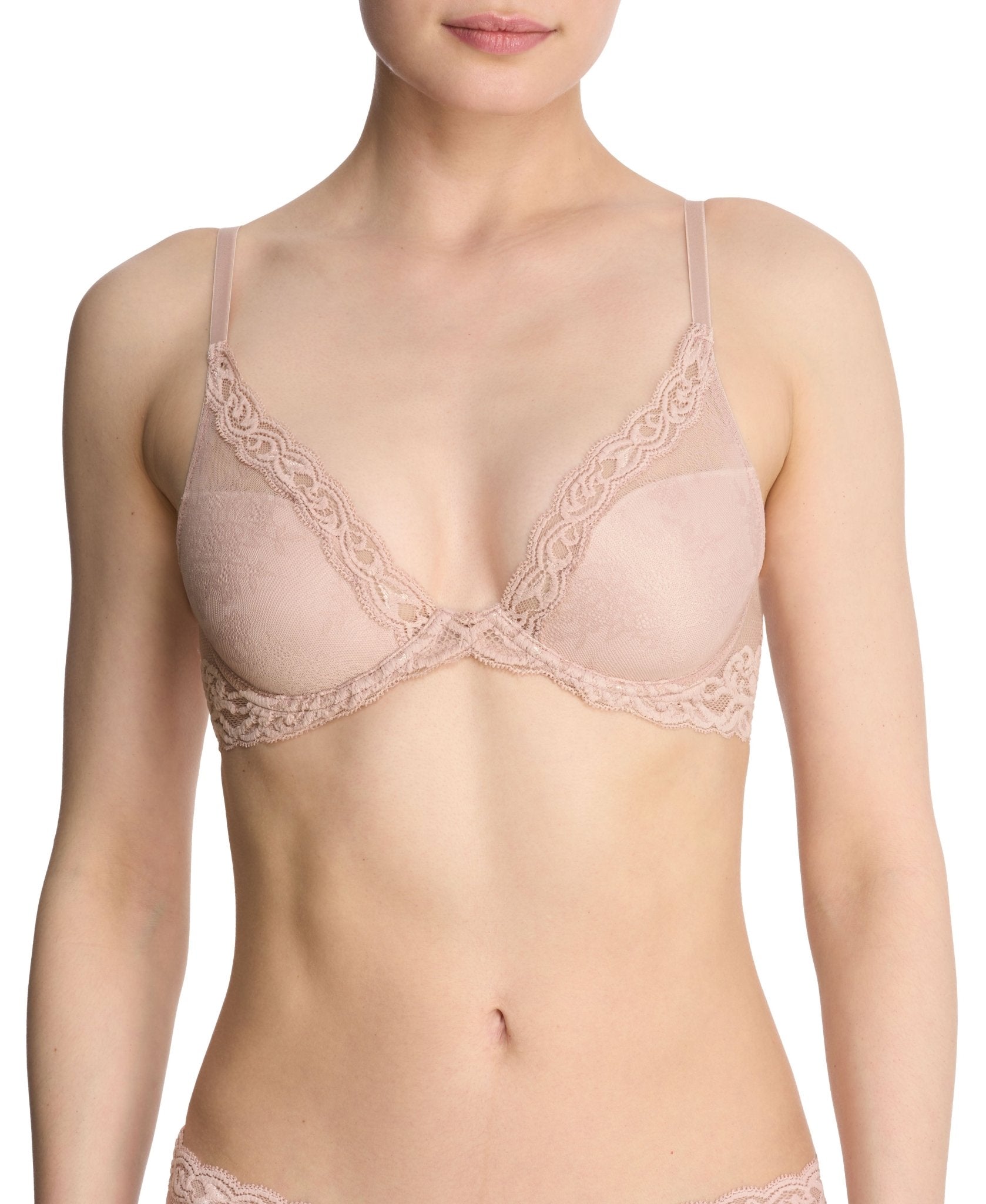 Feathers Lace Plunge T-Shirt Bra - Plunge - Natori