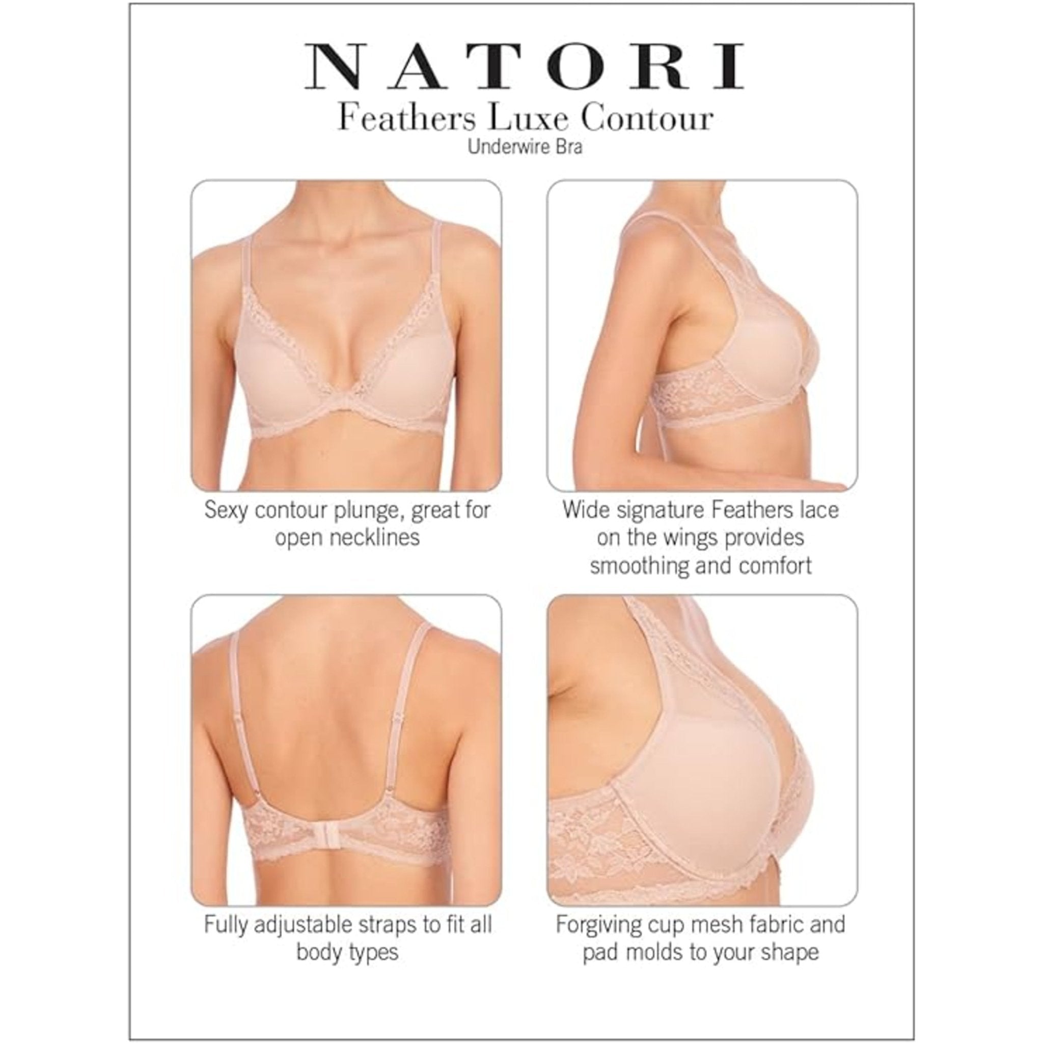 Feathers Luxe Plunge T-Shirt Bra - Plunge - Natori