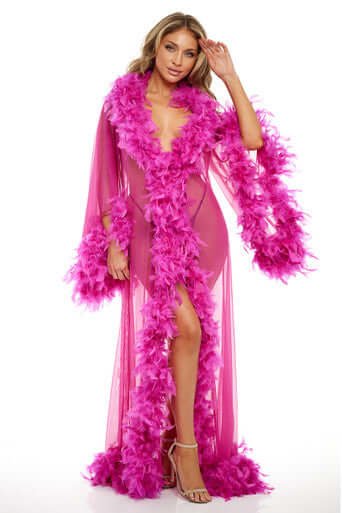 Abby Long Marabou Robe - Robe - Oh La La Cheri