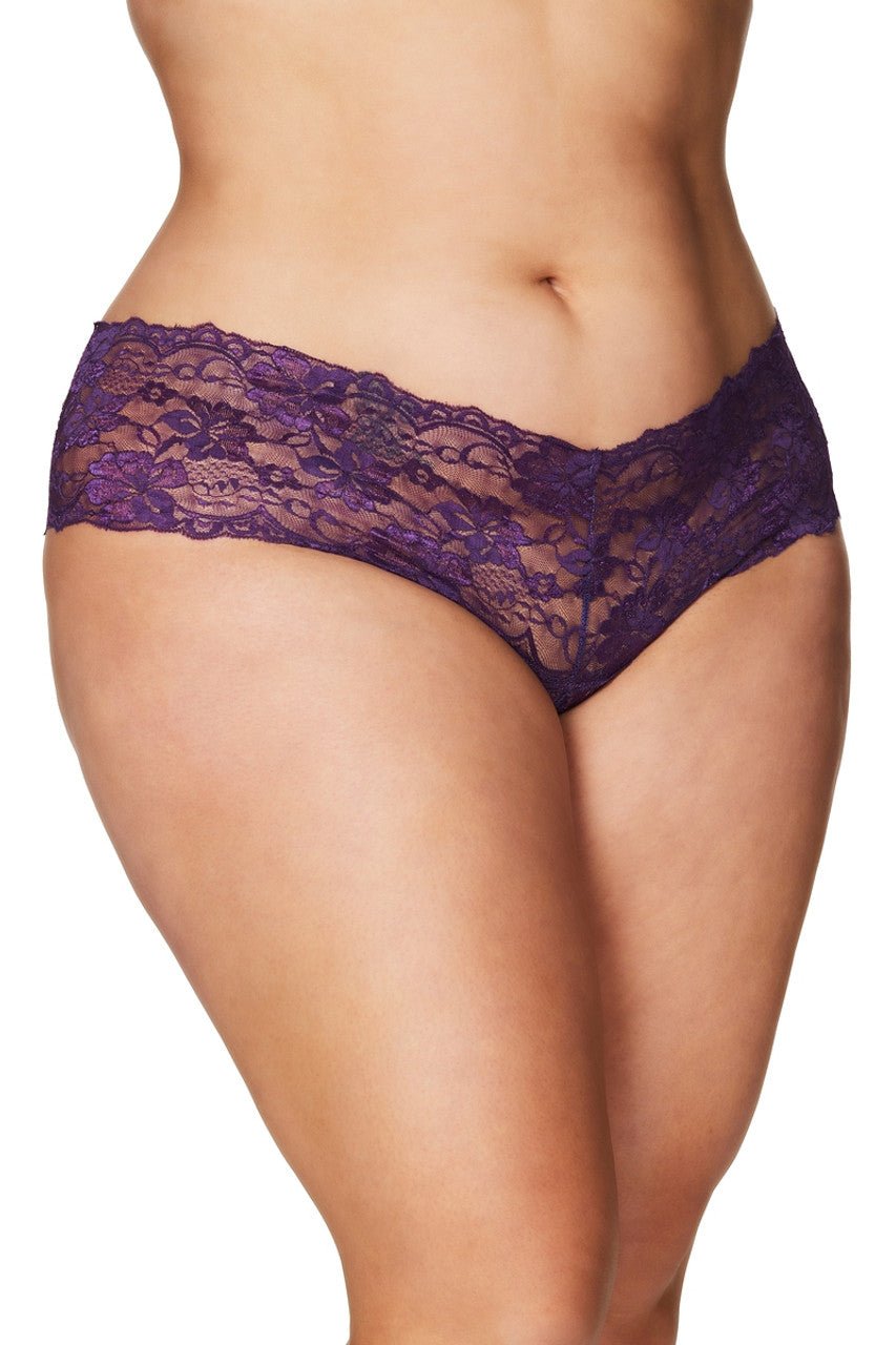 Curvy Good Night Kiss Crotchless Boyshort - Boyshort - Oh La La Cheri