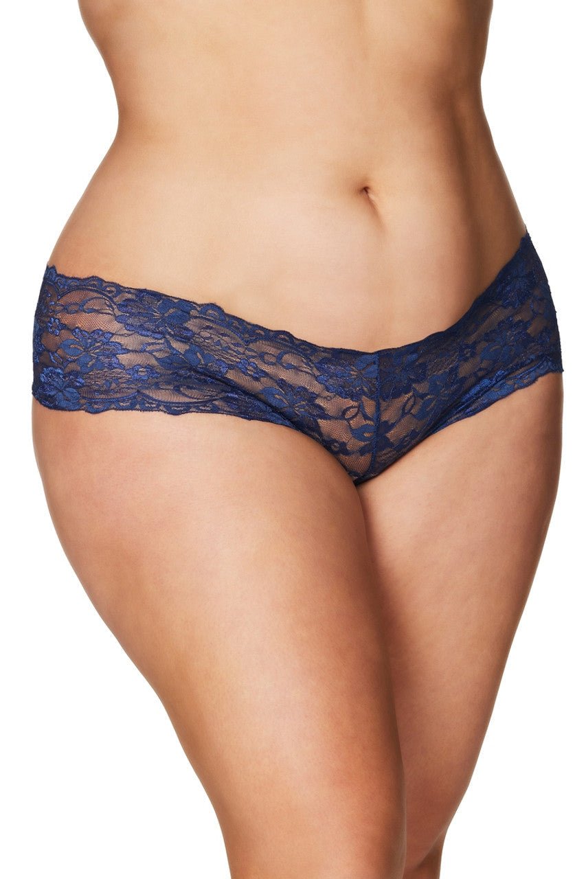 Curvy Good Night Kiss Crotchless Boyshort - Boyshort - Oh La La Cheri