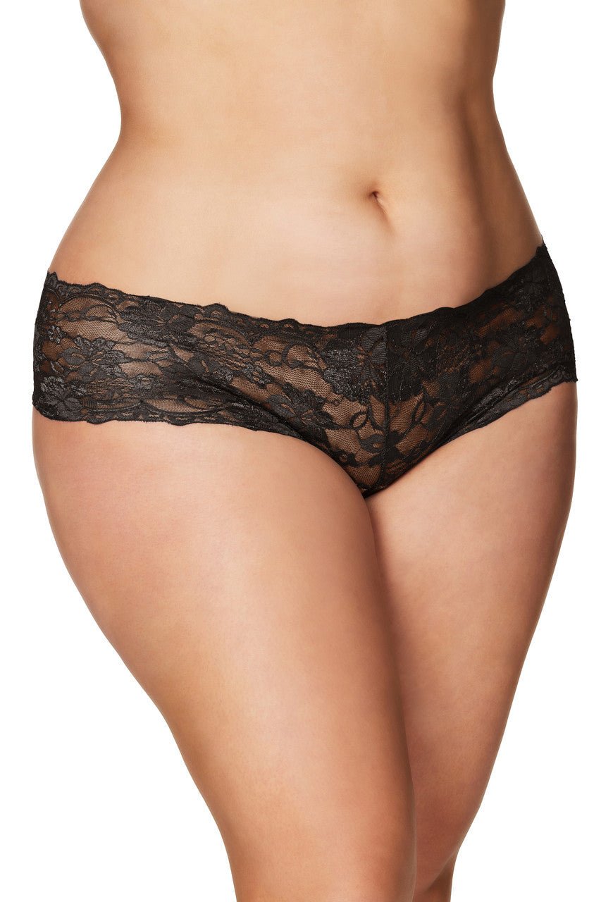 Curvy Good Night Kiss Crotchless Boyshort - Boyshort - Oh La La Cheri