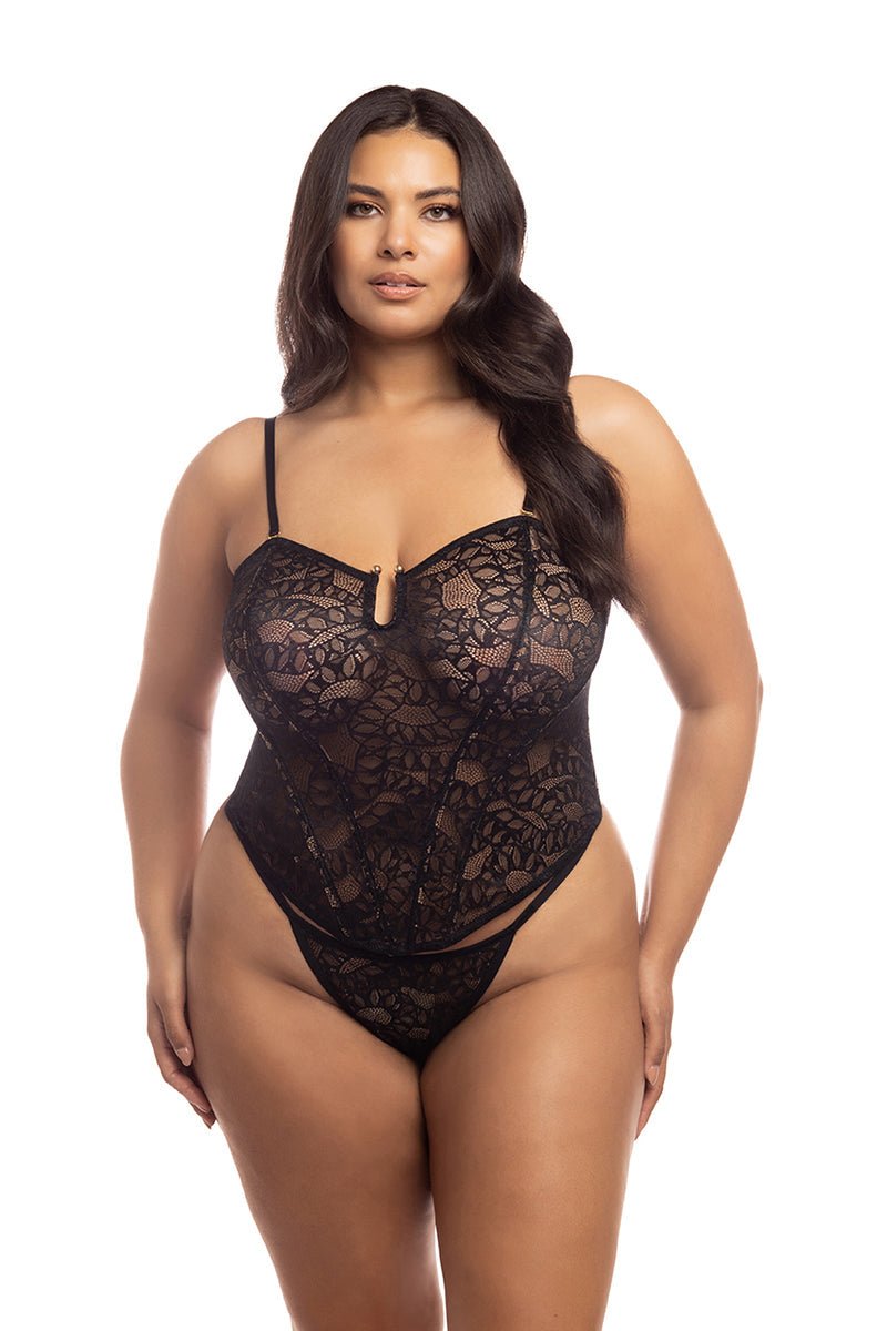 Curvy Kai Snake Lace Bustier Bra Set - Bustier - Oh La La Cheri