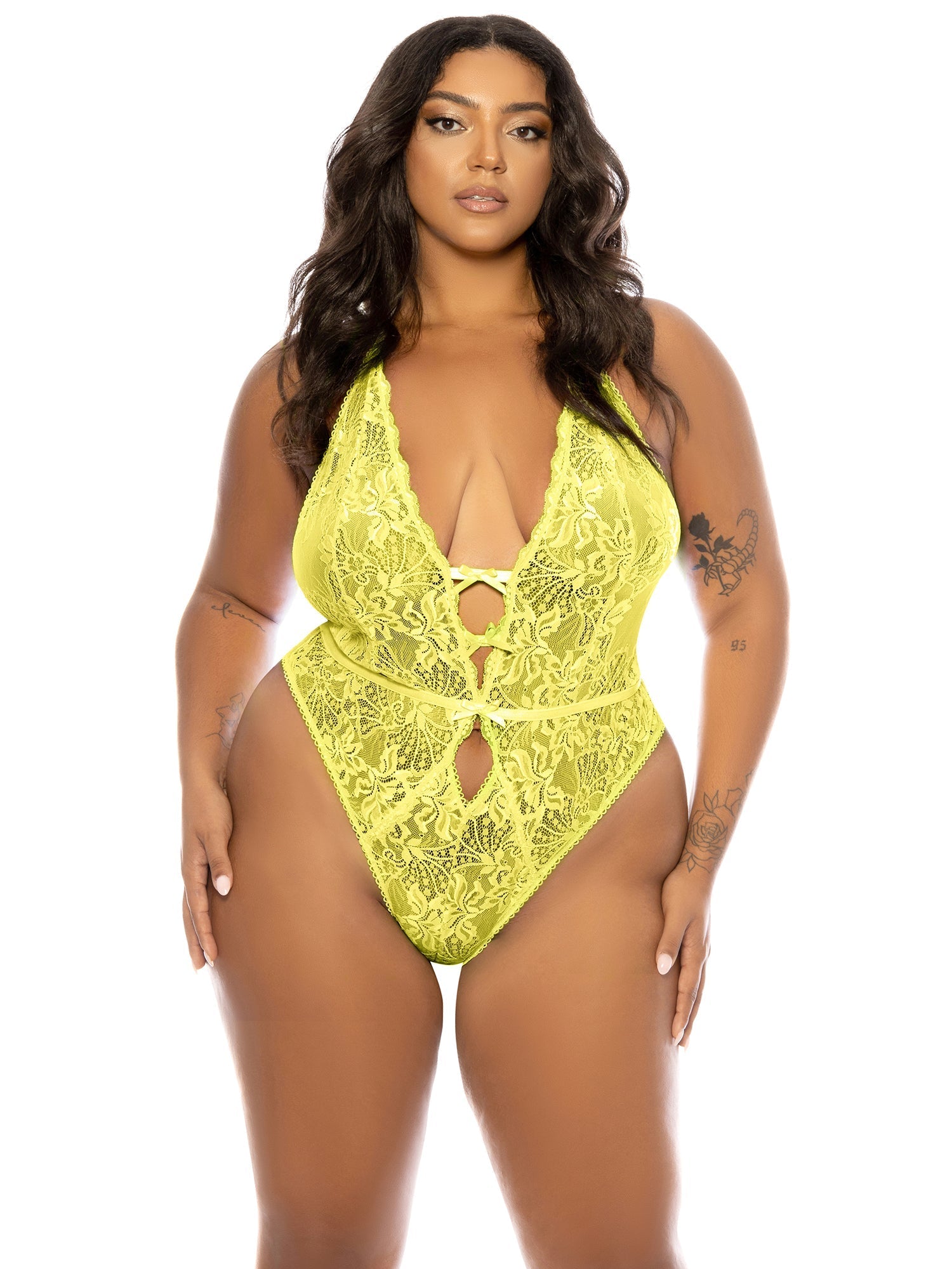 Curvy Lauren Lace Teddy - Teddy - Oh La La Cheri