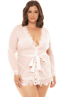 Curvy Provence Sheer Shortie Robe - Robe - Oh La La Cheri