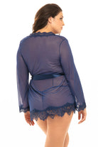 Curvy Provence Sheer Shortie Robe - Robe - Oh La La Cheri