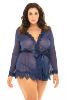 Curvy Provence Sheer Shortie Robe - Robe - Oh La La Cheri