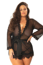 Curvy Provence Sheer Shortie Robe - Robe - Oh La La Cheri