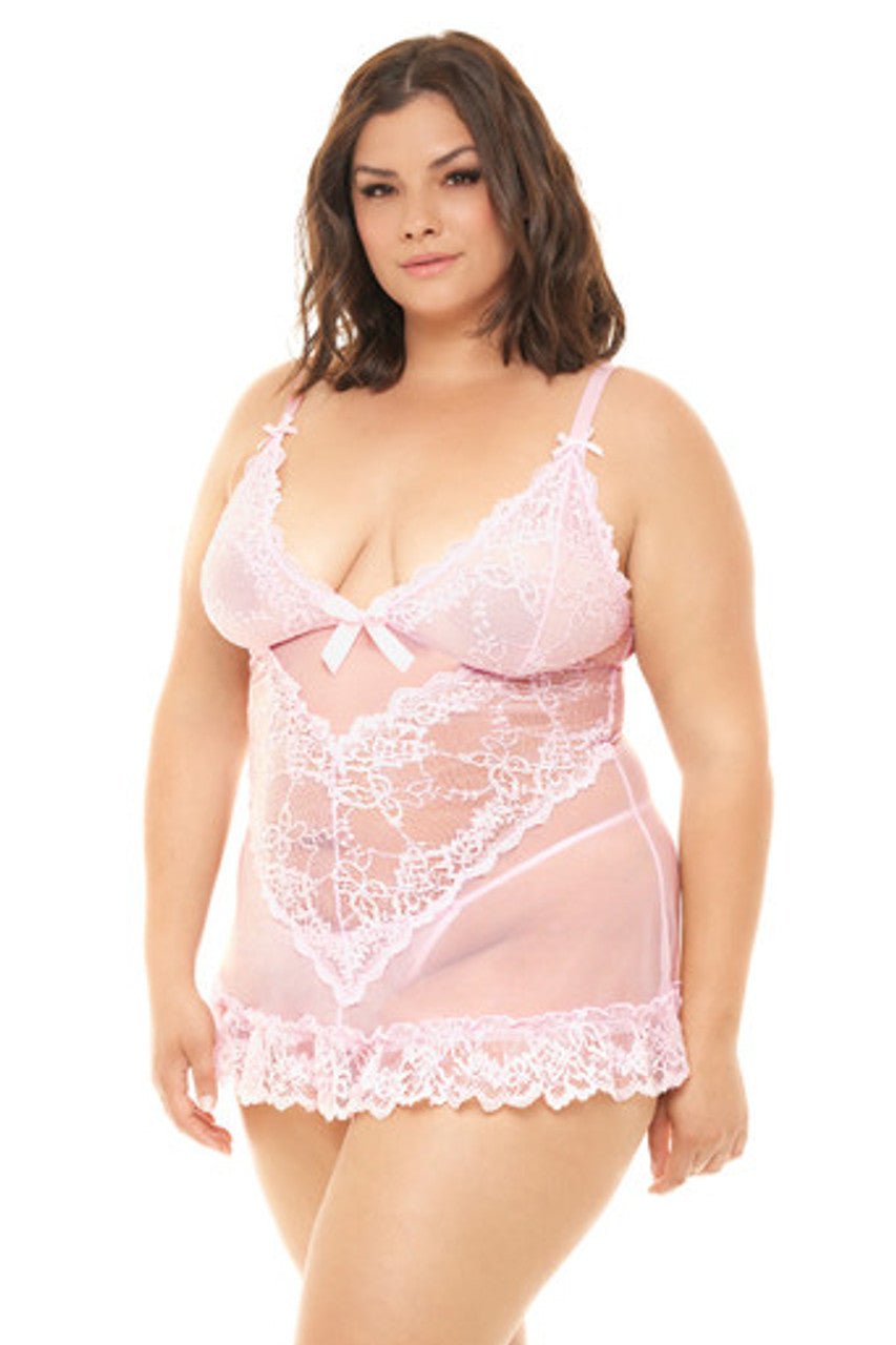 Curvy Valentine Sheer Babydoll - Babydoll - Oh La La Cheri