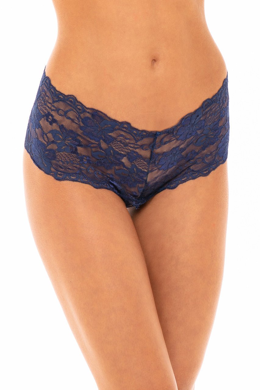 Good Night Kiss Lace Crotchless Boyshort - Boyshort - Oh La La Cheri