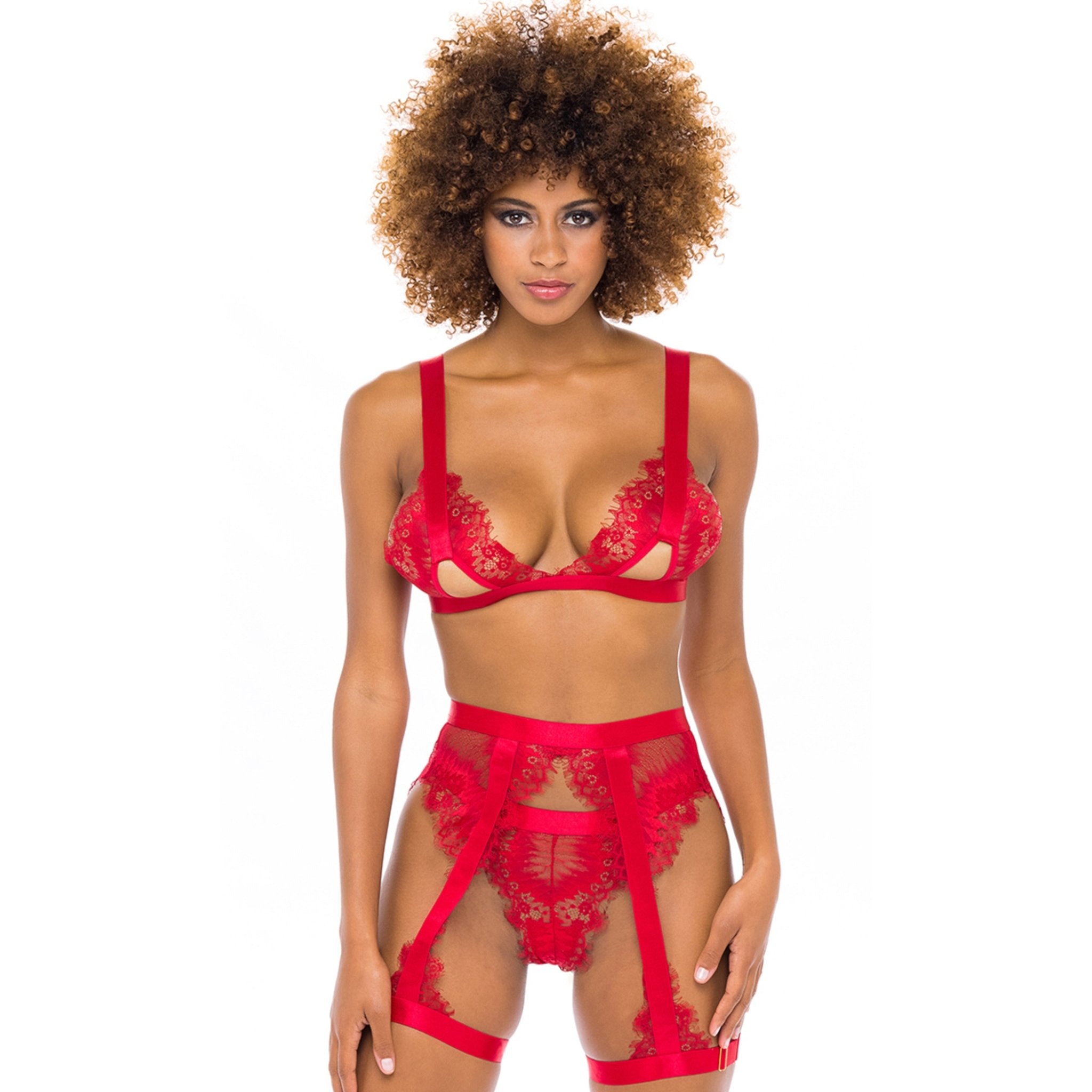 Janet Soft - cup Bra With Matching Garter And Panty - Bra Set - Oh La La Cheri