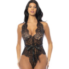 Naomi Eyelash Lace Halter Teddy With Functional Ties - Halter - Oh La La Cheri