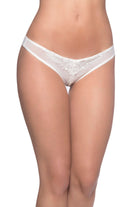 Paradise Pearl Crotchless Thong With Lace - Thong - Oh La La Cheri