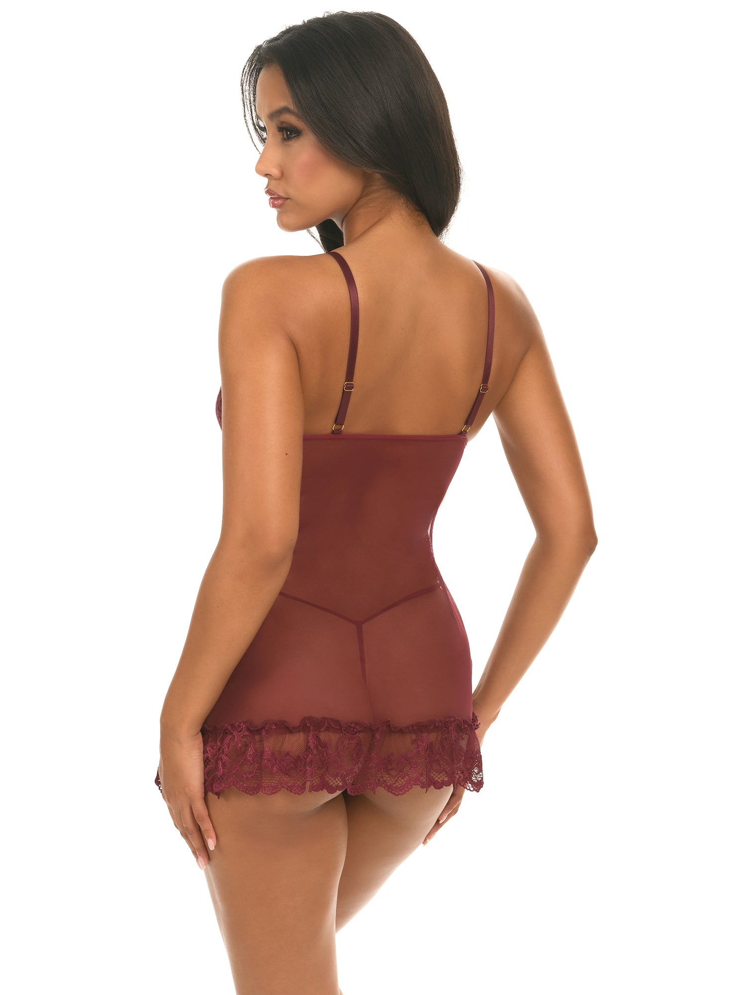 Valentine Soft Cup Lacey Babydoll With Bows And G - string Panty - Babydoll - Oh La La Cheri