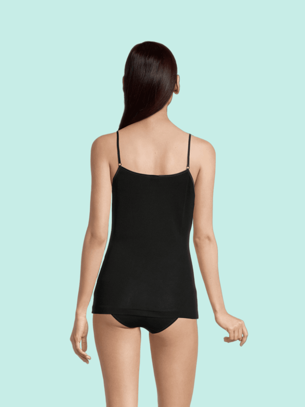 100% Cotton With Satin Scoop Neck Camisole With Spaghetti Straps - Cami - Oscalito