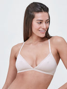 Adorned Cotton Plunge Wireless Bra - Bralette - Skarlett Blue