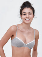 Adorned Demi Cotton Unlined Underwire Bra - Demi - Skarlett Blue