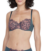 Entice Lace Full Coverage Balconette Side Support Underwire Bra - Side Support - Skarlett Blue