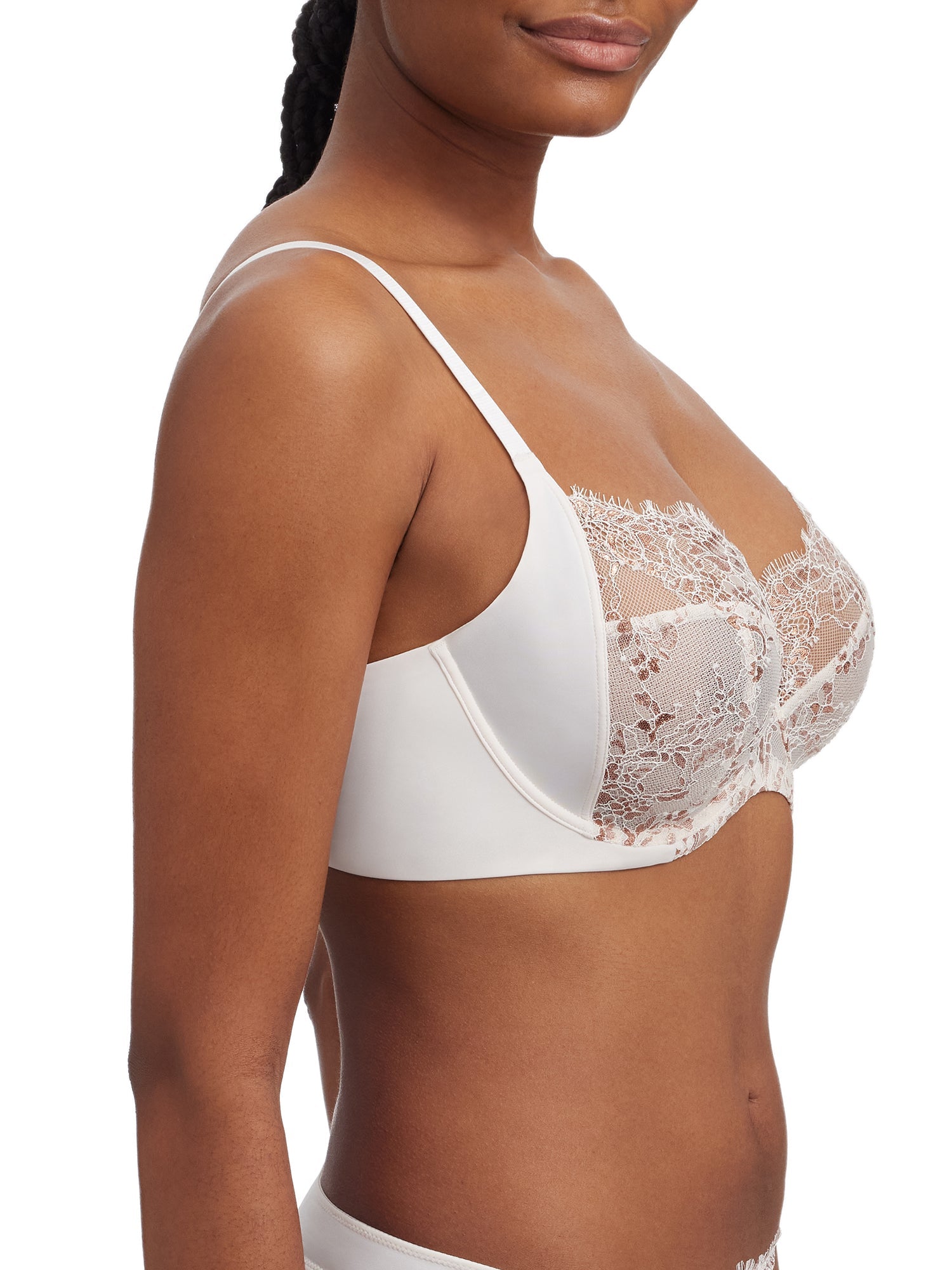 Entice Lace Full Coverage Side Support Underwire Bra - Side Support - Skarlett Blue