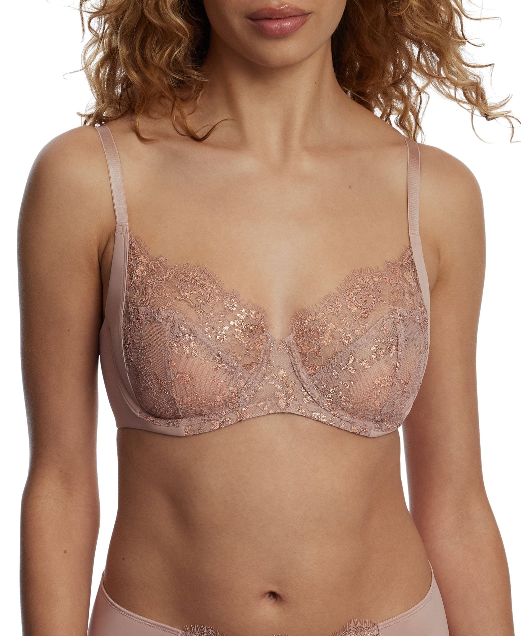 Entice Lace Full Coverage Side Support Underwire Bra - Side Support - Skarlett Blue