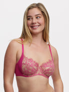 Entice Lace Side Support Balconette Bra - Side Support - Skarlett Blue