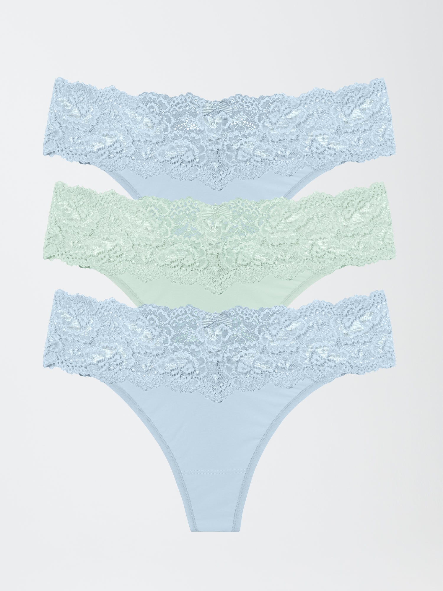 Goddess Lace Trim Thong 3 Pack - Thong - Skarlett Blue