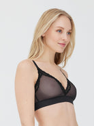 Passion Mesh Plunge Wireless Bra - Bralette - Skarlett Blue