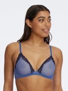 Passion Mesh Unlined Underwire Bra - T-Shirt - Skarlett Blue