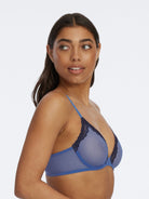 Passion Mesh Unlined Underwire Bra - T-Shirt - Skarlett Blue