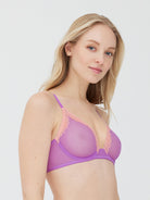 Passion Mesh Unlined Underwire Bra - T-Shirt - Skarlett Blue